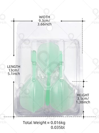 Penpen darts – 3 komada, prozirna blister kutija, visoka prozirnost, otporno na pad