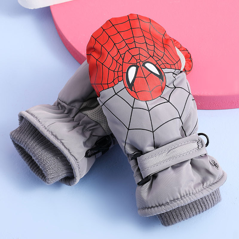 Dječje Spider-Man mitene, debeli pamuk, tople, otporne na vjetar i vodootporne za igru u snijegu
