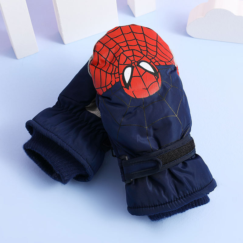 Dječje Spider-Man mitene, debeli pamuk, tople, otporne na vjetar i vodootporne za igru u snijegu