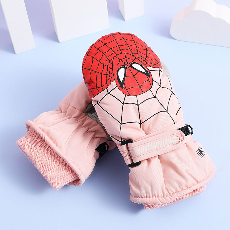 Dječje Spider-Man mitene, debeli pamuk, tople, otporne na vjetar i vodootporne za igru u snijegu