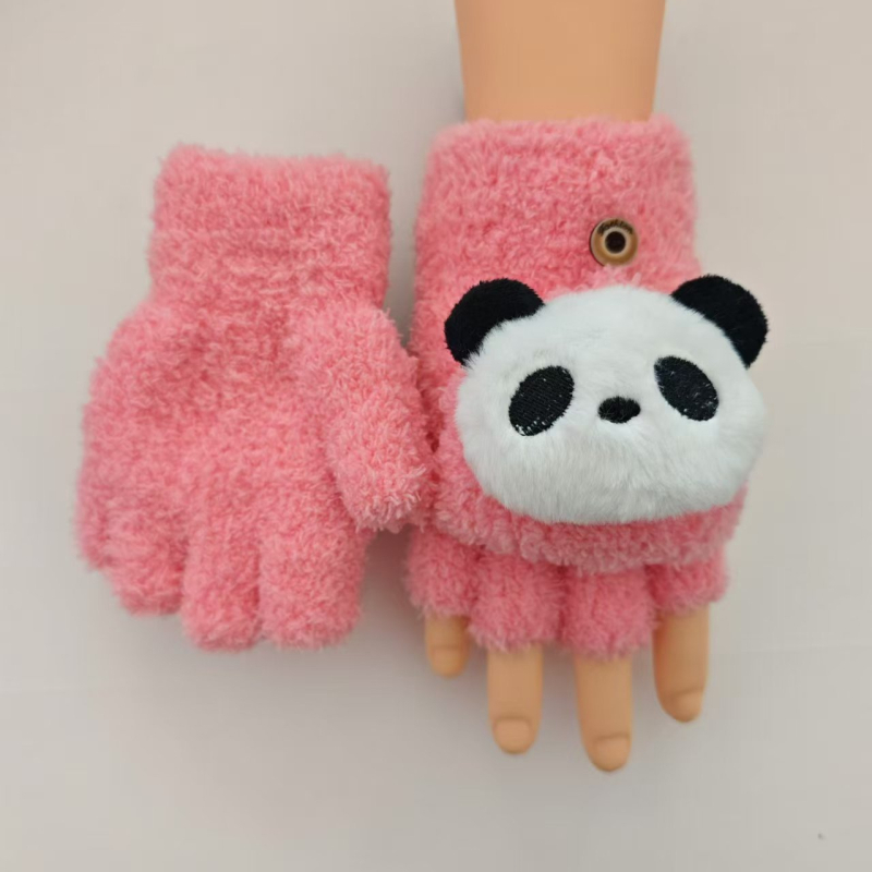 Παιδικά χειμερινά γάντια με panda, χαριτωμένος σχεδιασμός, unisex, για αγόρια και κορίτσια, ηλικία 5–10 ετών