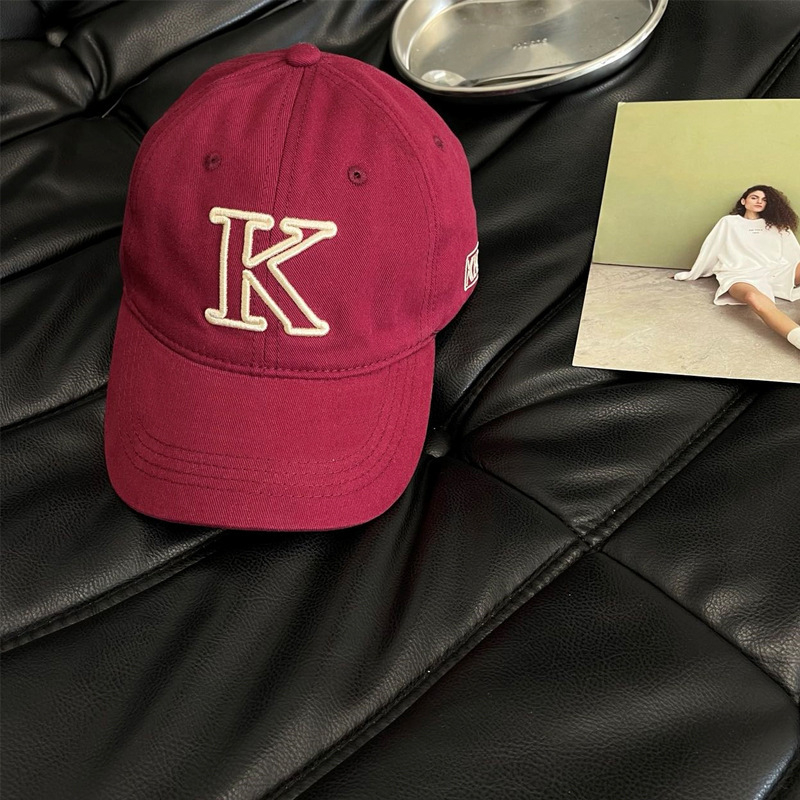 Dječja pamučna baseball kapa s izvezenim slovom K, unisex, lagana, zaštita od sunca, zakrivljeni vizir, casual stil