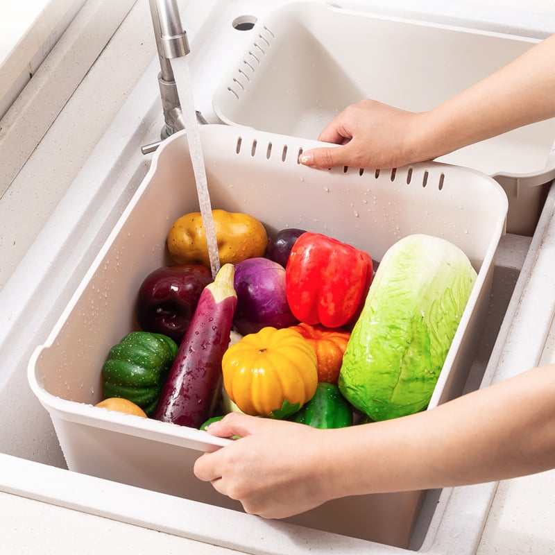 Plastična kućna debela pravokutna posuda za pranje - velika kapacita, pogodna za pranje povrća, rublje i kupanje bebe