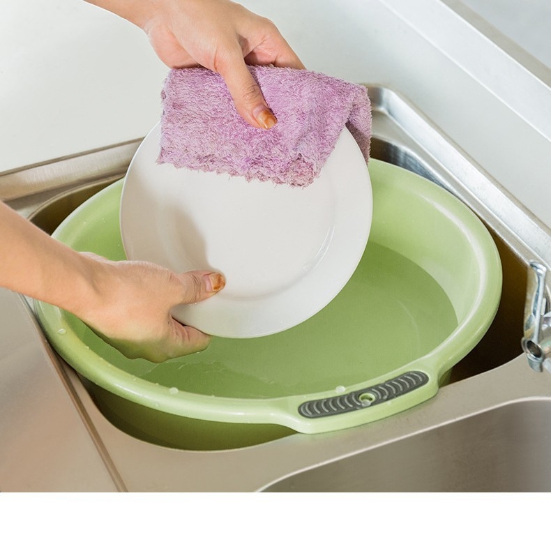 Plastična kućna posuda za pranje lica i povrća, s dva uha, zidni držač, kompaktnog formata