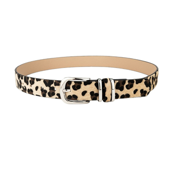 Ženski pojas s leopard uzorkom i uzorkom zmije, s dvostrukim prstenom i igličastim zatvaračem