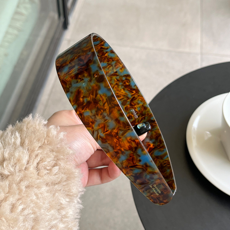 Luksuzni stil blogera: široka acetatna traka za kosu s tortoiseshell uzorkom i vintage amber leopard printom, korejskog stila dodatak za kosu