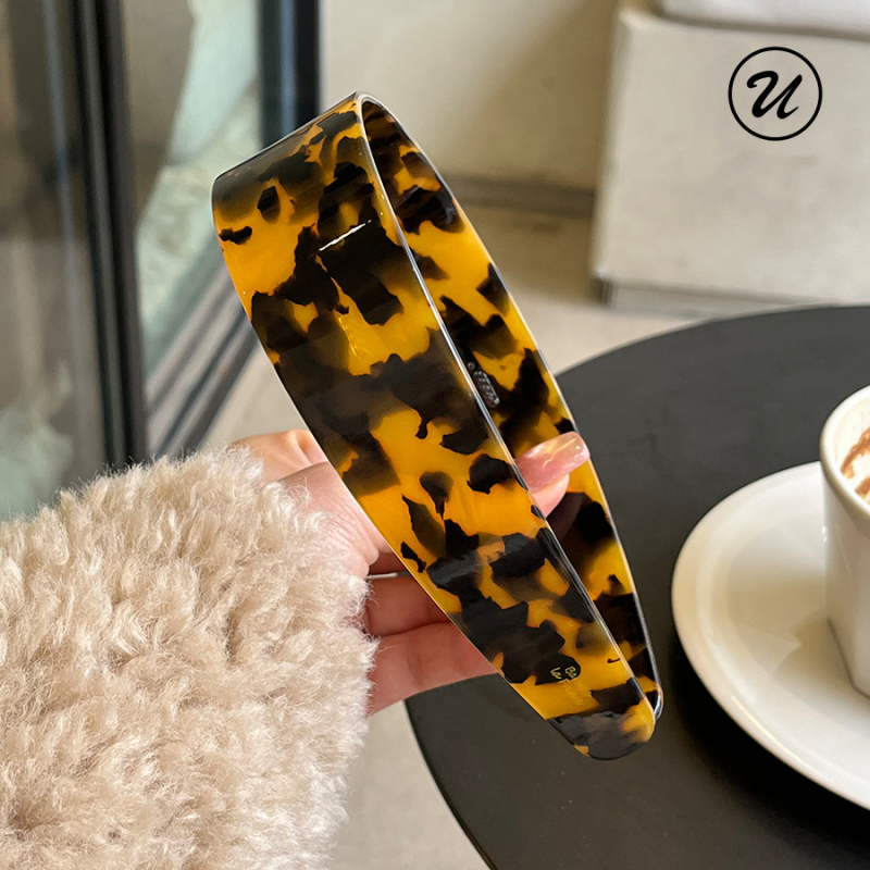 Luksuzni stil blogera: široka acetatna traka za kosu s tortoiseshell uzorkom i vintage amber leopard printom, korejskog stila dodatak za kosu
