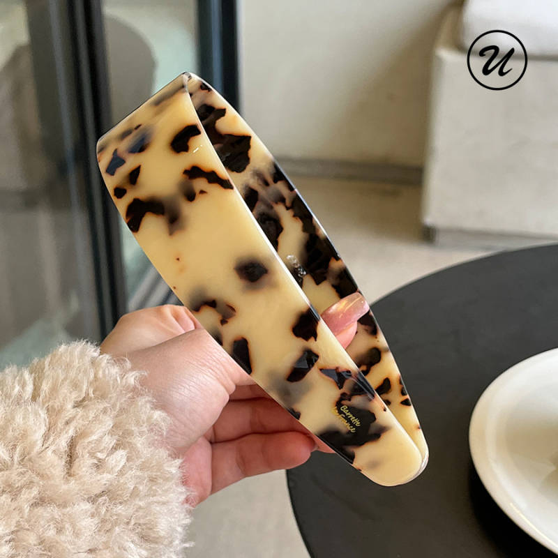 Luksuzni stil blogera: široka acetatna traka za kosu s tortoiseshell uzorkom i vintage amber leopard printom, korejskog stila dodatak za kosu
