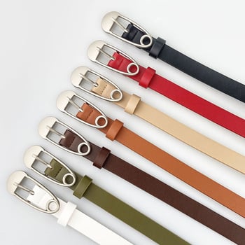 Ženski kaiš od PU kože s platinskom kopčom – svestran stil, minimalistički dizajn, širina 2-4 cm