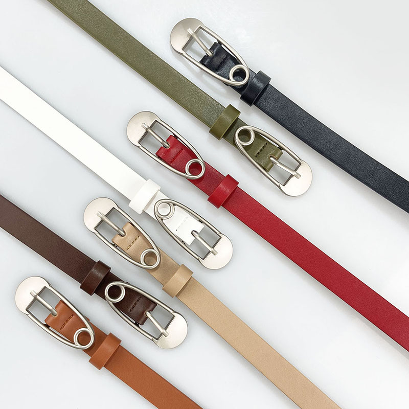 Ženski kaiš od PU kože s platinskom kopčom – svestran stil, minimalistički dizajn, širina 2-4 cm