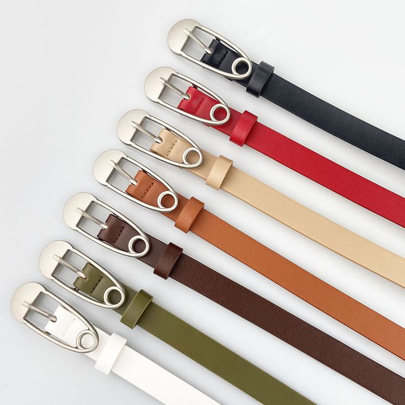 Ženski kaiš od PU kože s platinskom kopčom – svestran stil, minimalistički dizajn, širina 2-4 cm