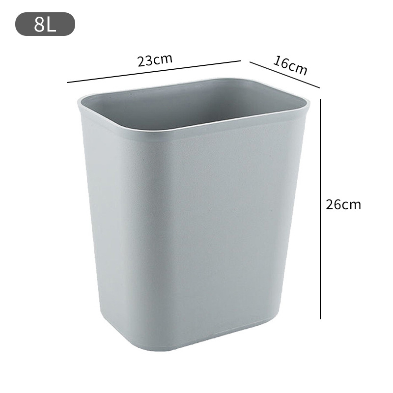 Plastični koš za smeće, zapremina 8L/15L, otporan na vatru, kvadratnog oblika za kuhinju, jači dizajn