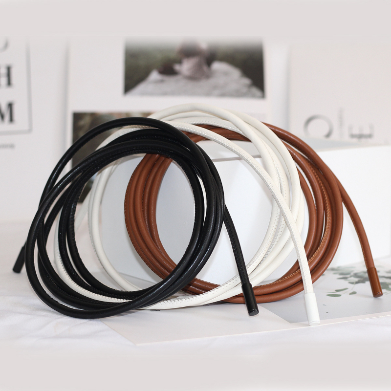 Ženski kaiš od mikrofiber kože s uzorkom ovčje kože, okrugla kožna šnira s mašnicom za kaput, ekstra dugačak vezni kaiš