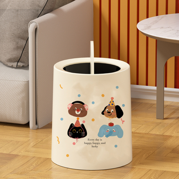 Koš za otpad za kućnu upotrebu, krem boje, velikog kapaciteta, novi model, elegantan dizajn s laganim luksuzom za dnevni boravak, spavaću sobu, kuhinju i kupaonu