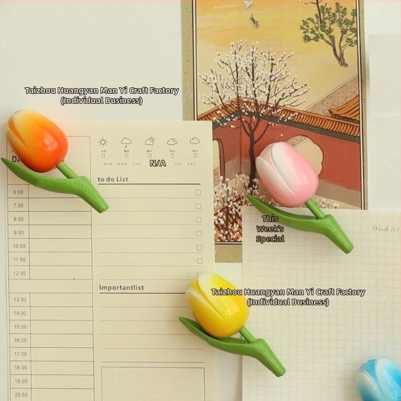 Drveni magnetski frižider s tulipanom, prilagodljiv fotografijama, 3D drvena pločica za poruke