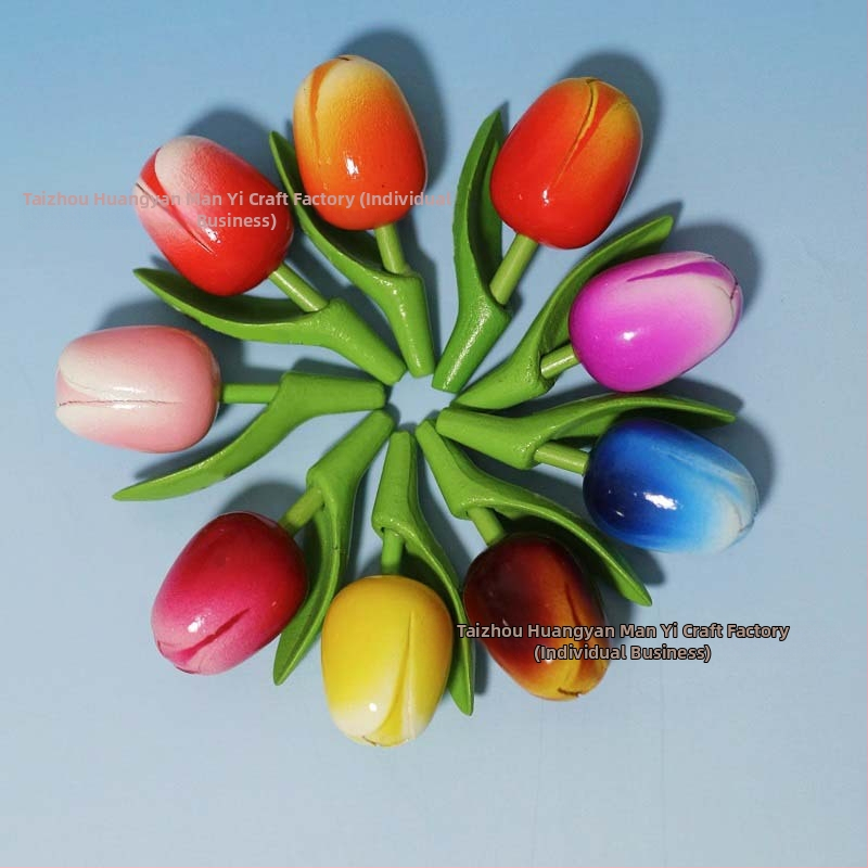 Drveni magnetski frižider s tulipanom, prilagodljiv fotografijama, 3D drvena pločica za poruke