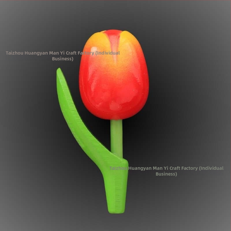 Drveni magnetski frižider s tulipanom, prilagodljiv fotografijama, 3D drvena pločica za poruke