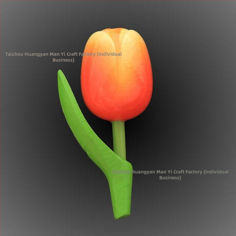Drveni magnetski frižider s tulipanom, prilagodljiv fotografijama, 3D drvena pločica za poruke