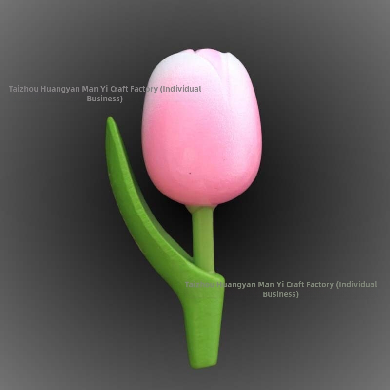 Drveni magnetski frižider s tulipanom, prilagodljiv fotografijama, 3D drvena pločica za poruke