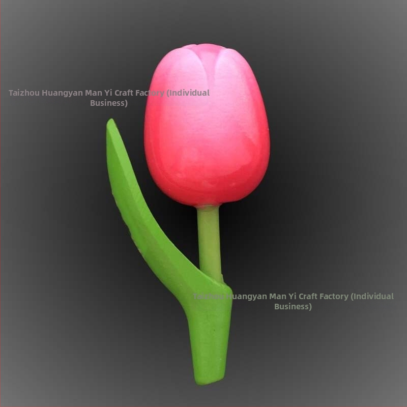 Drveni magnetski frižider s tulipanom, prilagodljiv fotografijama, 3D drvena pločica za poruke