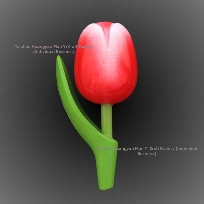 Drveni magnetski frižider s tulipanom, prilagodljiv fotografijama, 3D drvena pločica za poruke