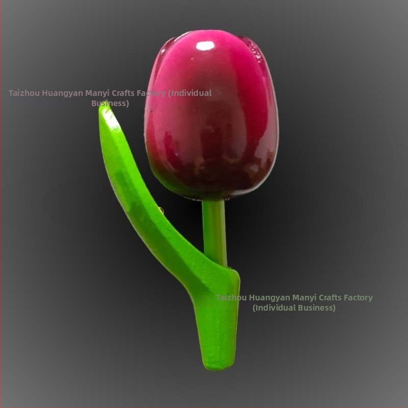 Drveni magnetski frižider s tulipanom, prilagodljiv fotografijama, 3D drvena pločica za poruke