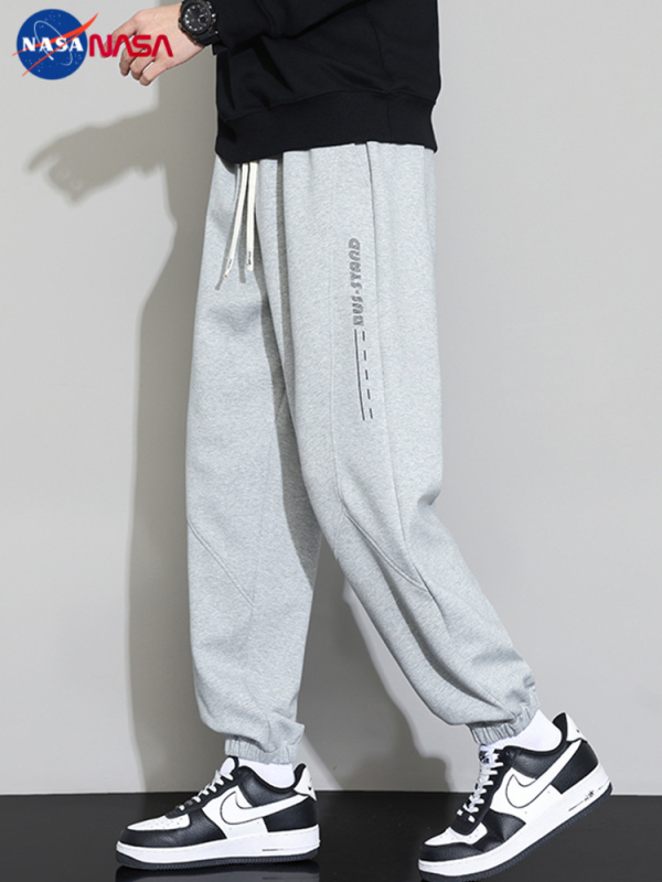 NASA Ανδρικές casual παντελόνες jogger μεγάλου μεγέθους – ριγές, χαλαρή γραμμή, άνοιξη-φθινόπωρο