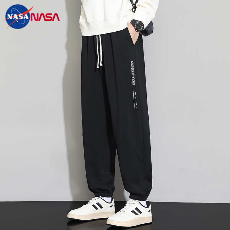 NASA Ανδρικές casual παντελόνες jogger μεγάλου μεγέθους – ριγές, χαλαρή γραμμή, άνοιξη-φθινόπωρο