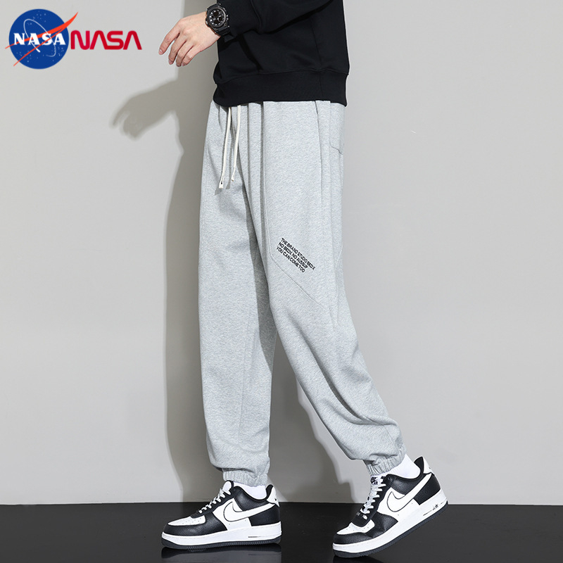 NASA Ανδρικές casual παντελόνες jogger μεγάλου μεγέθους – ριγές, χαλαρή γραμμή, άνοιξη-φθινόπωρο