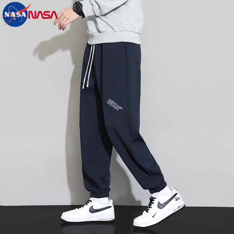 NASA Ανδρικές casual παντελόνες jogger μεγάλου μεγέθους – ριγές, χαλαρή γραμμή, άνοιξη-φθινόπωρο