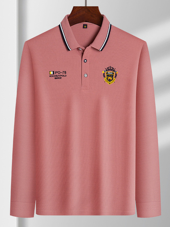 Polo majica s izvezom, plus veličina, opuštena silueta, ovratnik, casual poslovni stil