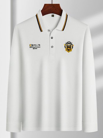 Polo majica s izvezom, plus veličina, opuštena silueta, ovratnik, casual poslovni stil