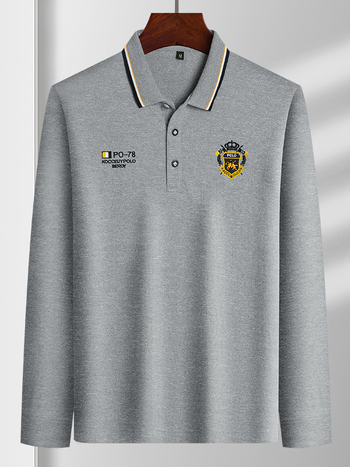 Polo majica s izvezom, plus veličina, opuštena silueta, ovratnik, casual poslovni stil