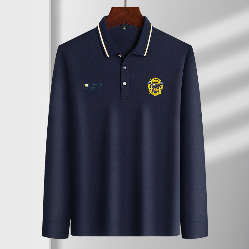 Polo majica s izvezom, plus veličina, opuštena silueta, ovratnik, casual poslovni stil