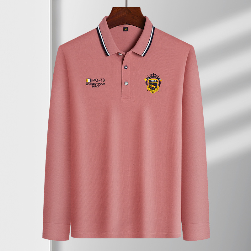 Polo majica s izvezom, plus veličina, opuštena silueta, ovratnik, casual poslovni stil