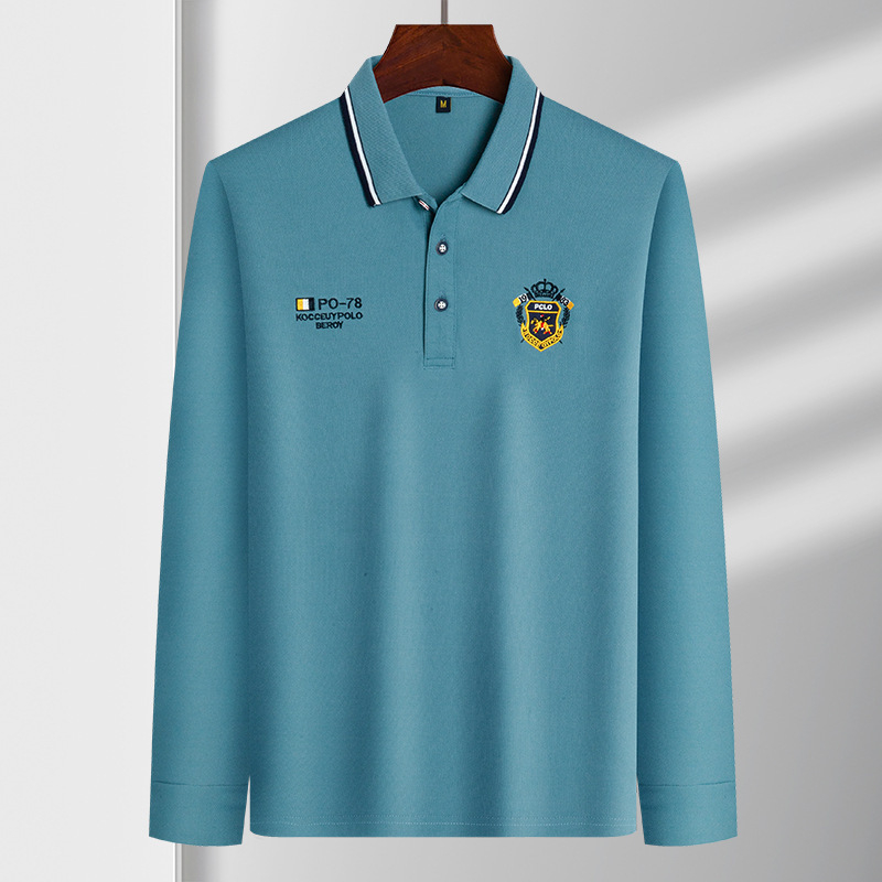 Polo majica s izvezom, plus veličina, opuštena silueta, ovratnik, casual poslovni stil