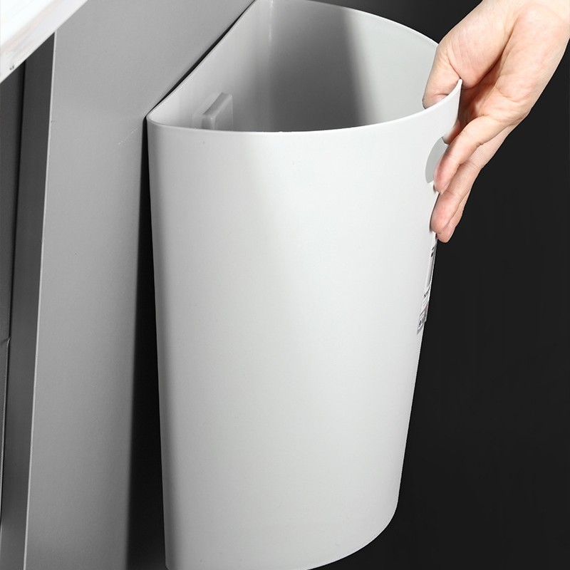 Ovalna kanta za vrata kuhinjskog ormarića, zidna montaža, razdvajanje suhog i mokrog otpada, kućanstvo, 10 L, plastični