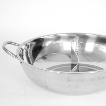 Dongsheng ανοξείδωτος παχύς hot pot με δύο γεύσεις και διαχωρισμένες θήκες, καθαρός ζωμός, καπάκι από tempered γυαλί, συμβατό με επαγωγή, 2.1–4 L