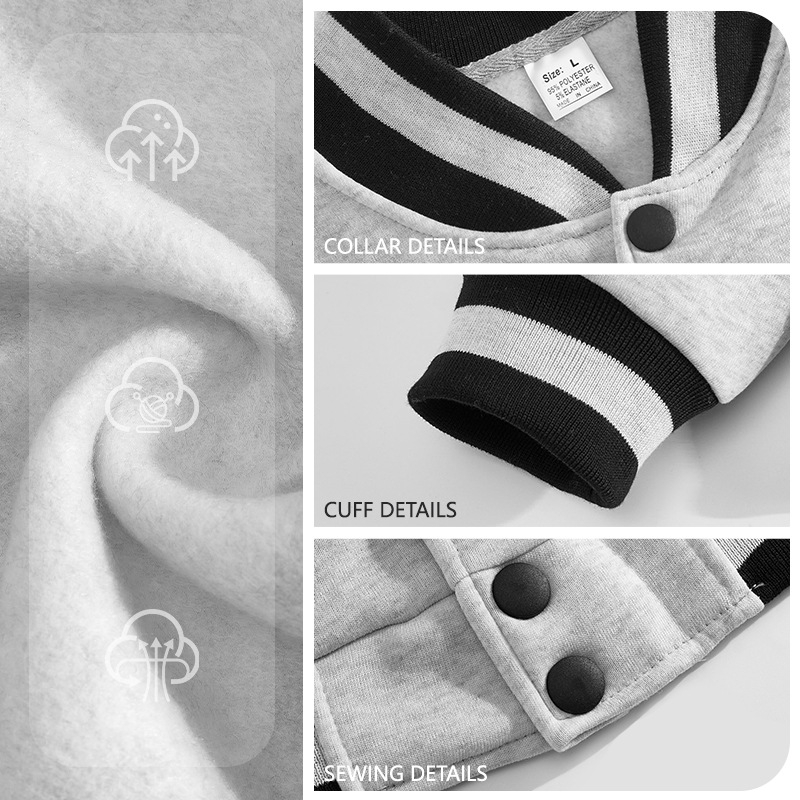 Ανδρικό μπουφάν σε στιλ μπάσκετ με επένδυση fleece, πάνελ σε χρωματικά μπλοκ, σταθερός γιακάς, κλείσιμο μονόκουμπιών, casual φθινοπωρινή-χειμερινή χρήση