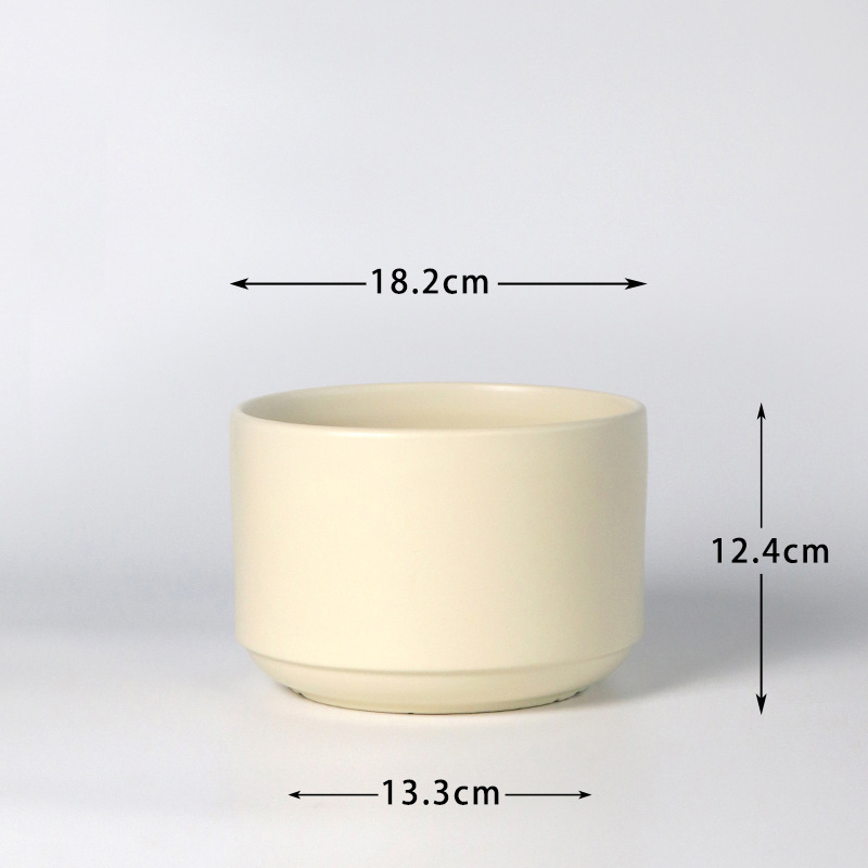 Keramička saksija za cvijeće, jednobojna, moderni minimalistički stil, za sukulente, suncokrete i povrće