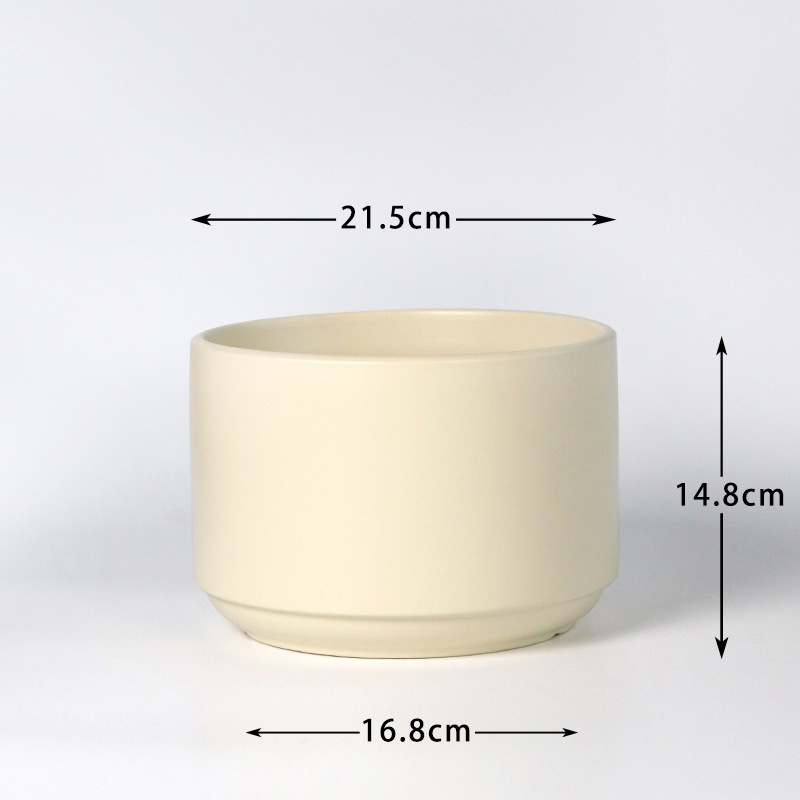 Keramička saksija za cvijeće, jednobojna, moderni minimalistički stil, za sukulente, suncokrete i povrće