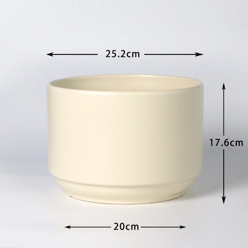 Keramička saksija za cvijeće, jednobojna, moderni minimalistički stil, za sukulente, suncokrete i povrće