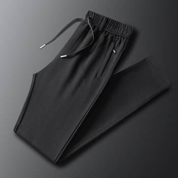 Βαμβαρινά ανδρικά casual jogger παντελόνια, σε μεγάλο μέγεθος, μακριά, κορεατικού στυλ, με κορδόνι στη μέση, μανσέτες στους αστραγάλους, φθινοπωρινά 2024