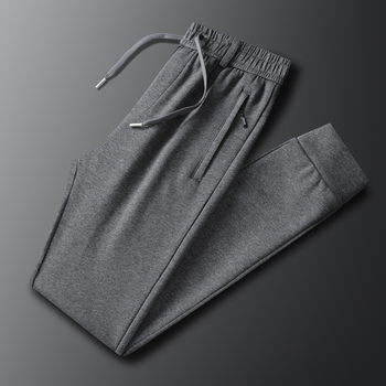 Βαμβαρινά ανδρικά casual jogger παντελόνια, σε μεγάλο μέγεθος, μακριά, κορεατικού στυλ, με κορδόνι στη μέση, μανσέτες στους αστραγάλους, φθινοπωρινά 2024