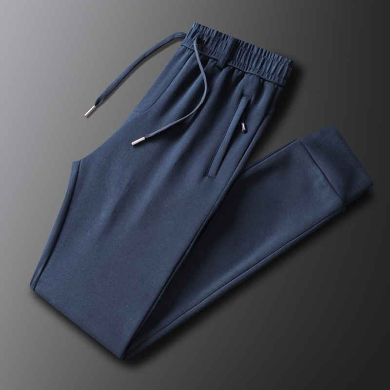 Βαμβαρινά ανδρικά casual jogger παντελόνια, σε μεγάλο μέγεθος, μακριά, κορεατικού στυλ, με κορδόνι στη μέση, μανσέτες στους αστραγάλους, φθινοπωρινά 2024