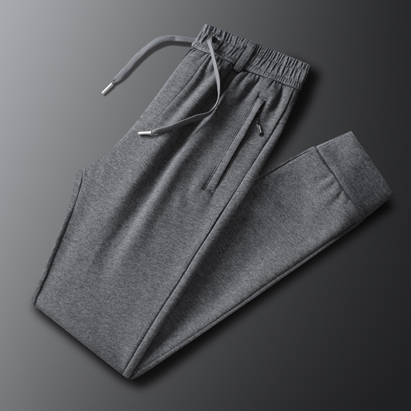 Βαμβαρινά ανδρικά casual jogger παντελόνια, σε μεγάλο μέγεθος, μακριά, κορεατικού στυλ, με κορδόνι στη μέση, μανσέτες στους αστραγάλους, φθινοπωρινά 2024