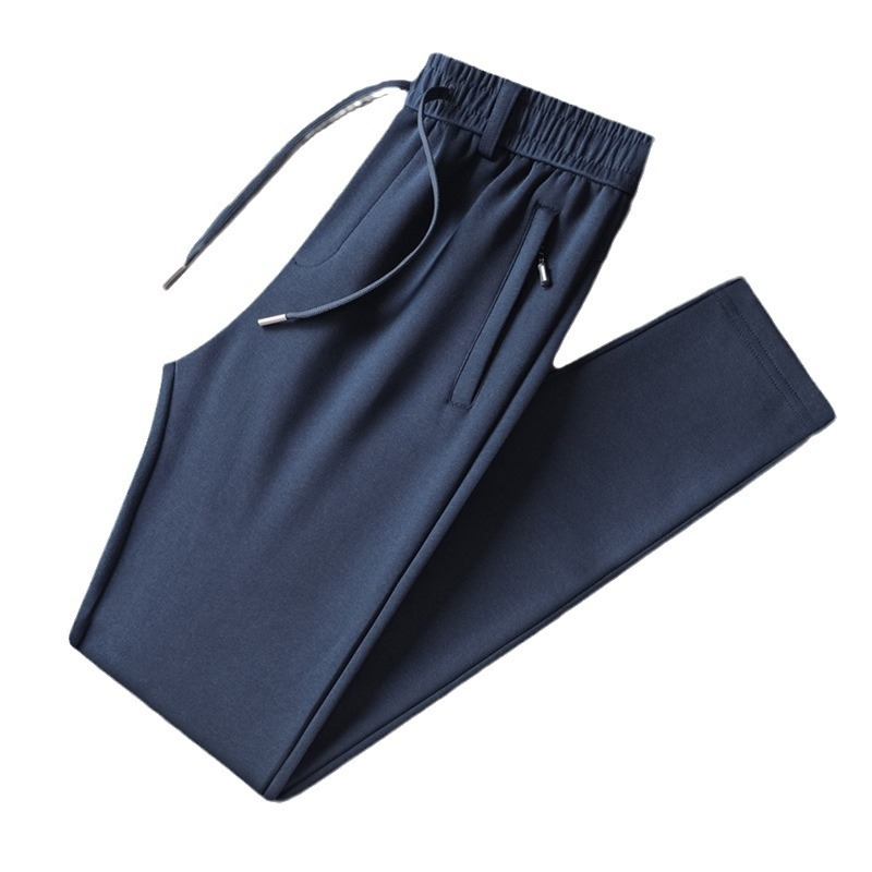 Βαμβαρινά ανδρικά casual jogger παντελόνια, σε μεγάλο μέγεθος, μακριά, κορεατικού στυλ, με κορδόνι στη μέση, μανσέτες στους αστραγάλους, φθινοπωρινά 2024