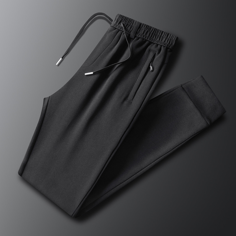 Βαμβαρινά ανδρικά casual jogger παντελόνια, σε μεγάλο μέγεθος, μακριά, κορεατικού στυλ, με κορδόνι στη μέση, μανσέτες στους αστραγάλους, φθινοπωρινά 2024