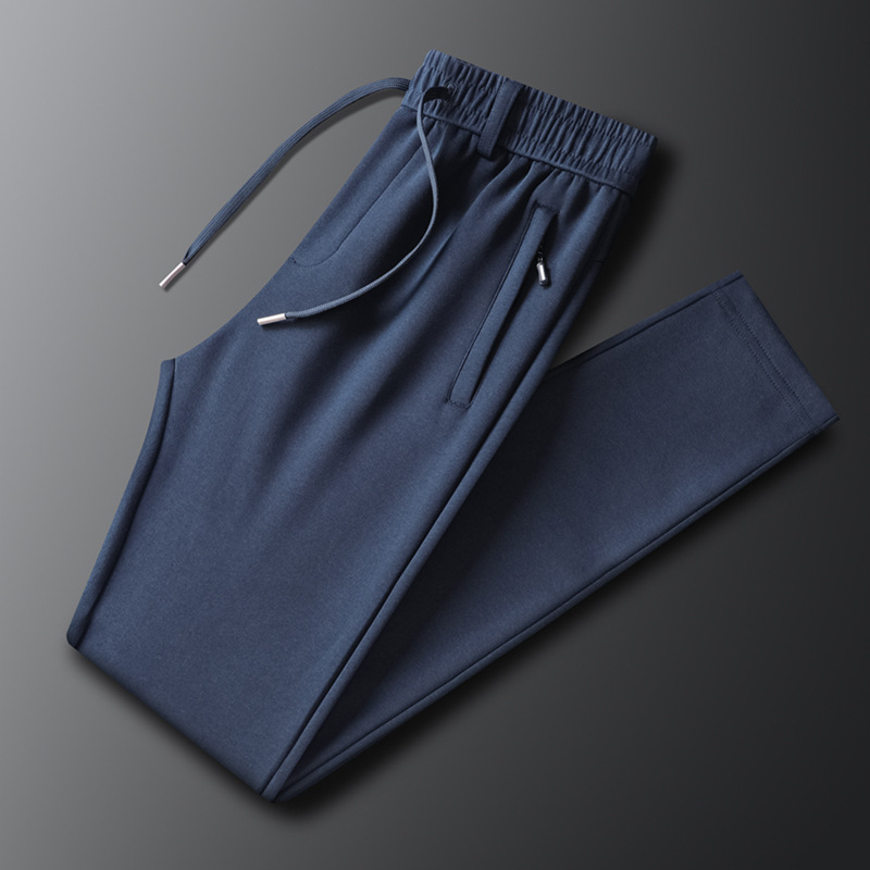 Βαμβαρινά ανδρικά casual jogger παντελόνια, σε μεγάλο μέγεθος, μακριά, κορεατικού στυλ, με κορδόνι στη μέση, μανσέτες στους αστραγάλους, φθινοπωρινά 2024