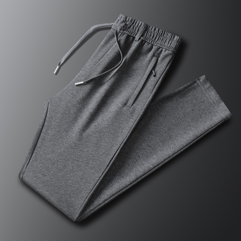 Βαμβαρινά ανδρικά casual jogger παντελόνια, σε μεγάλο μέγεθος, μακριά, κορεατικού στυλ, με κορδόνι στη μέση, μανσέτες στους αστραγάλους, φθινοπωρινά 2024